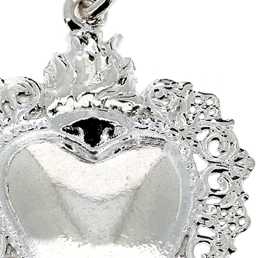 Ciondolo cuore Votivo in argento 925. Altezza 3,5 cm