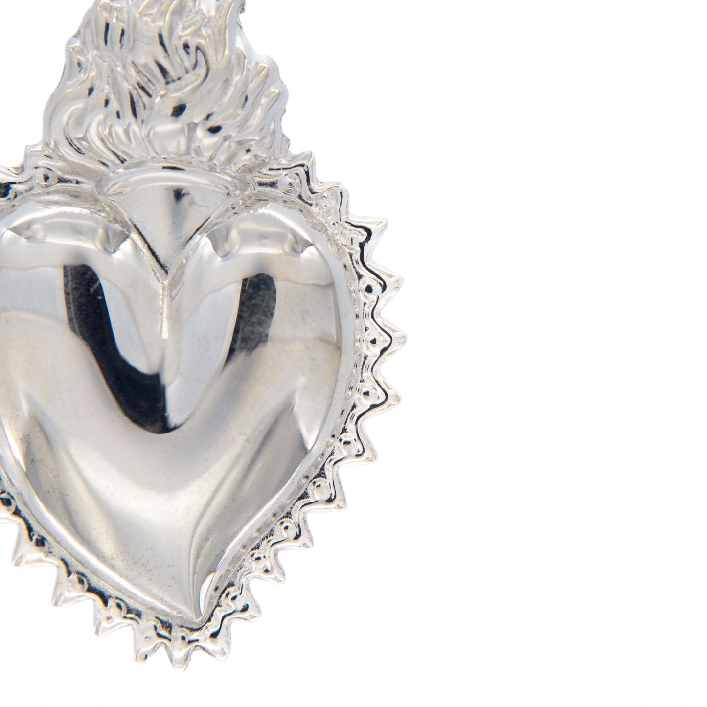Ciondolo cuore Votivo, in argento 925. Altezza 5 cm