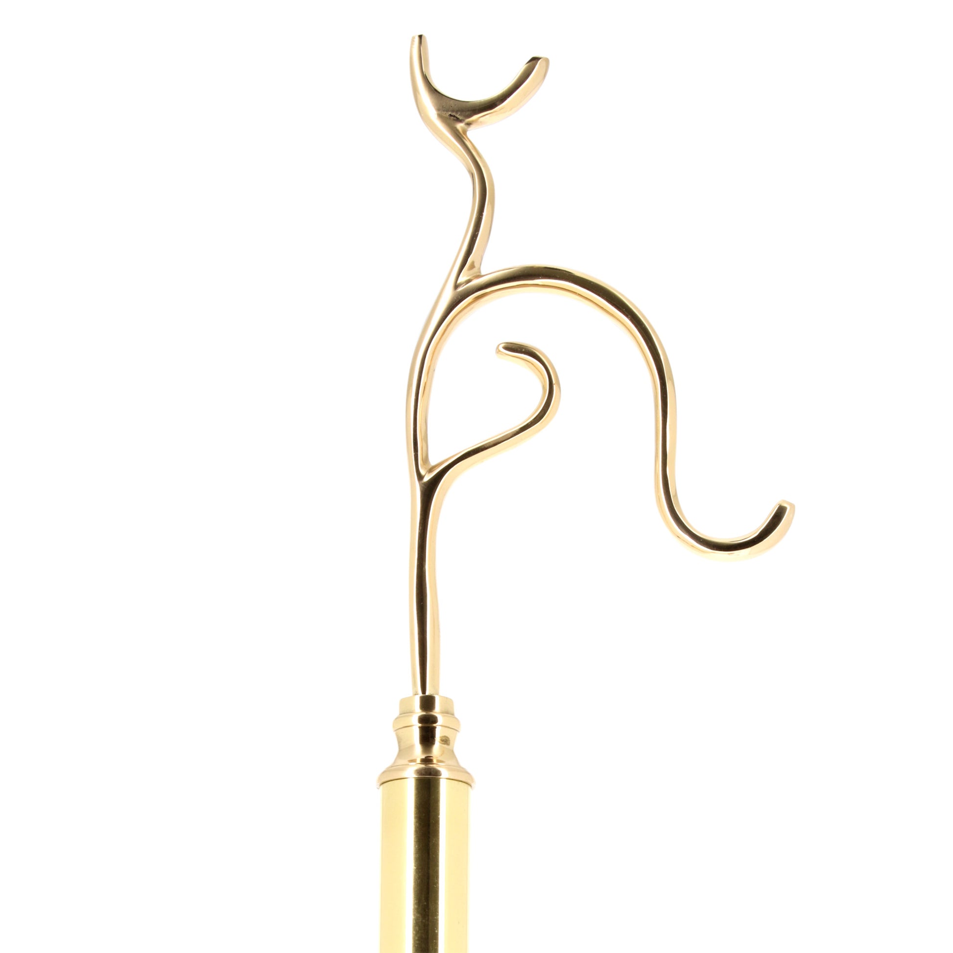 Porta turibolo in ottone dorato. Altezza 147 cm