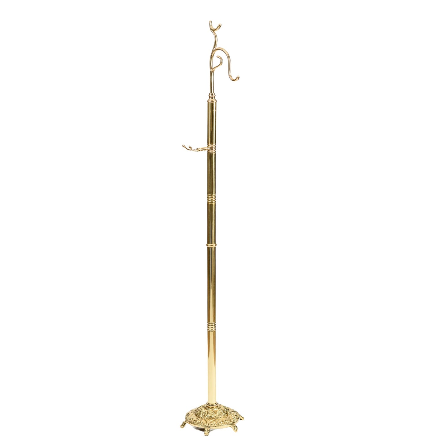 Porta turibolo in ottone dorato. Altezza 147 cm