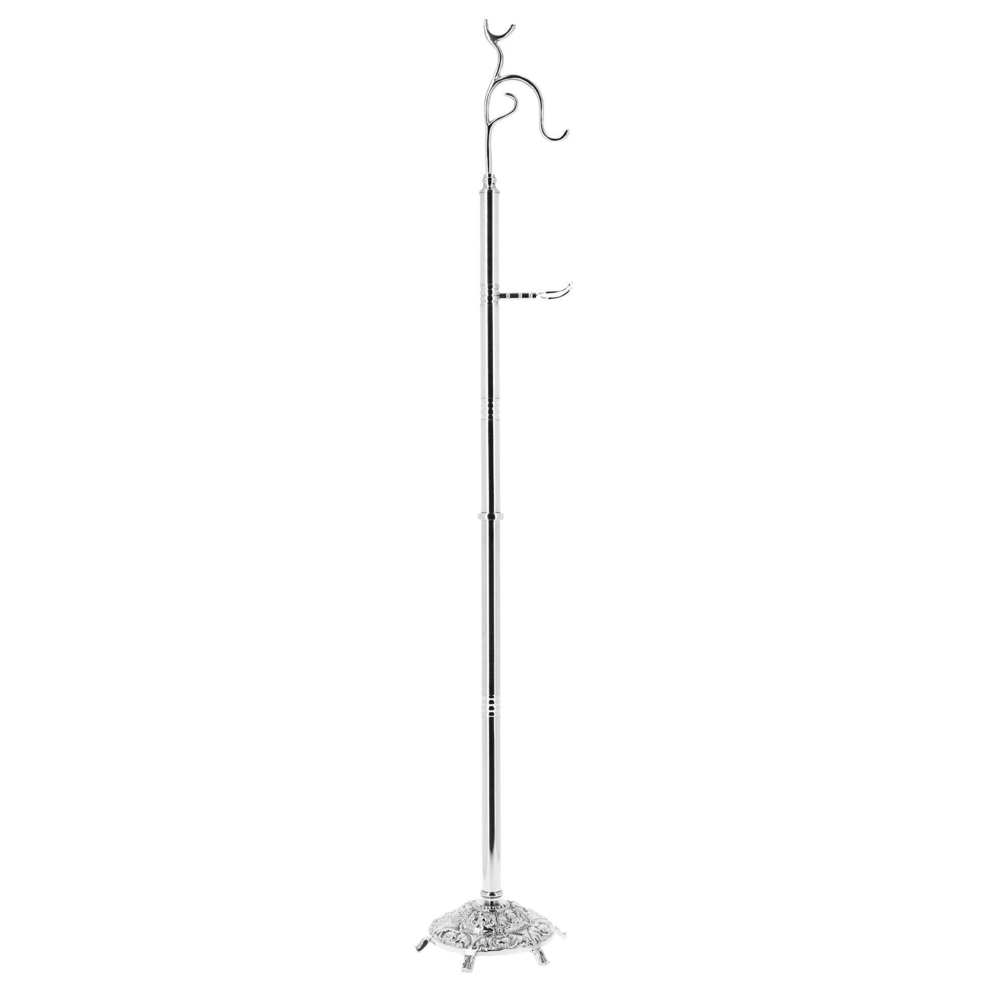 Porta turibolo in ottone nickelato. Altezza 147 cm