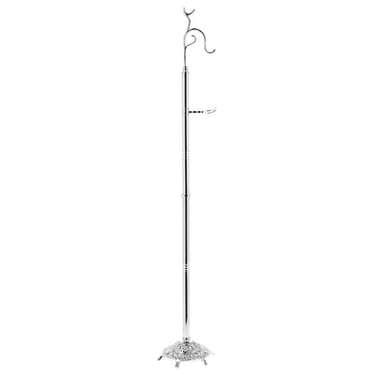 Porta turibolo in ottone nickelato. Altezza 147 cm
