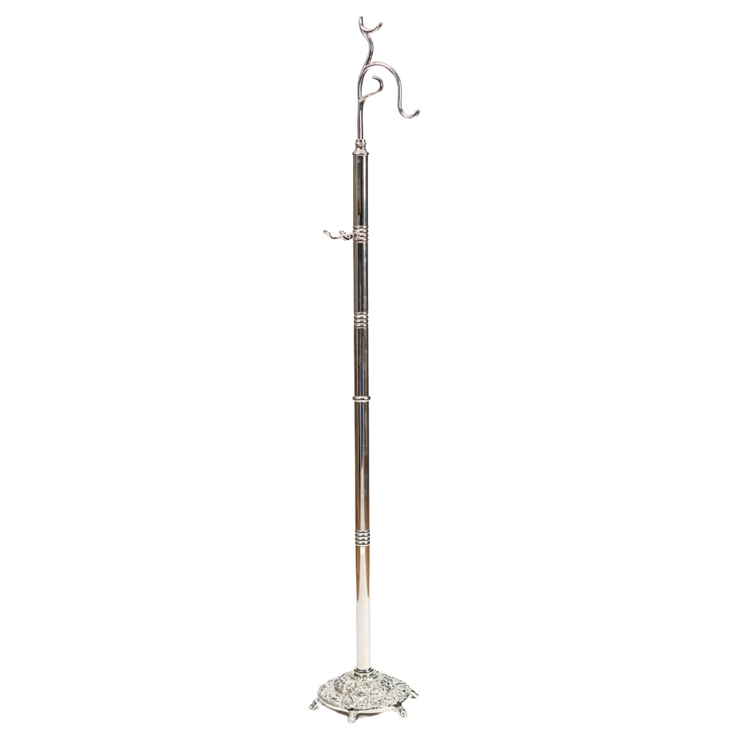 Porta turibolo in ottone nickelato. Altezza 147 cm