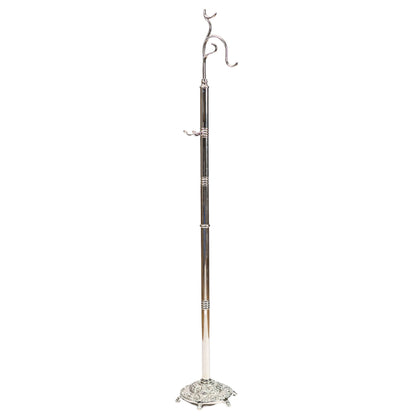 Porta turibolo in ottone nickelato. Altezza 147 cm