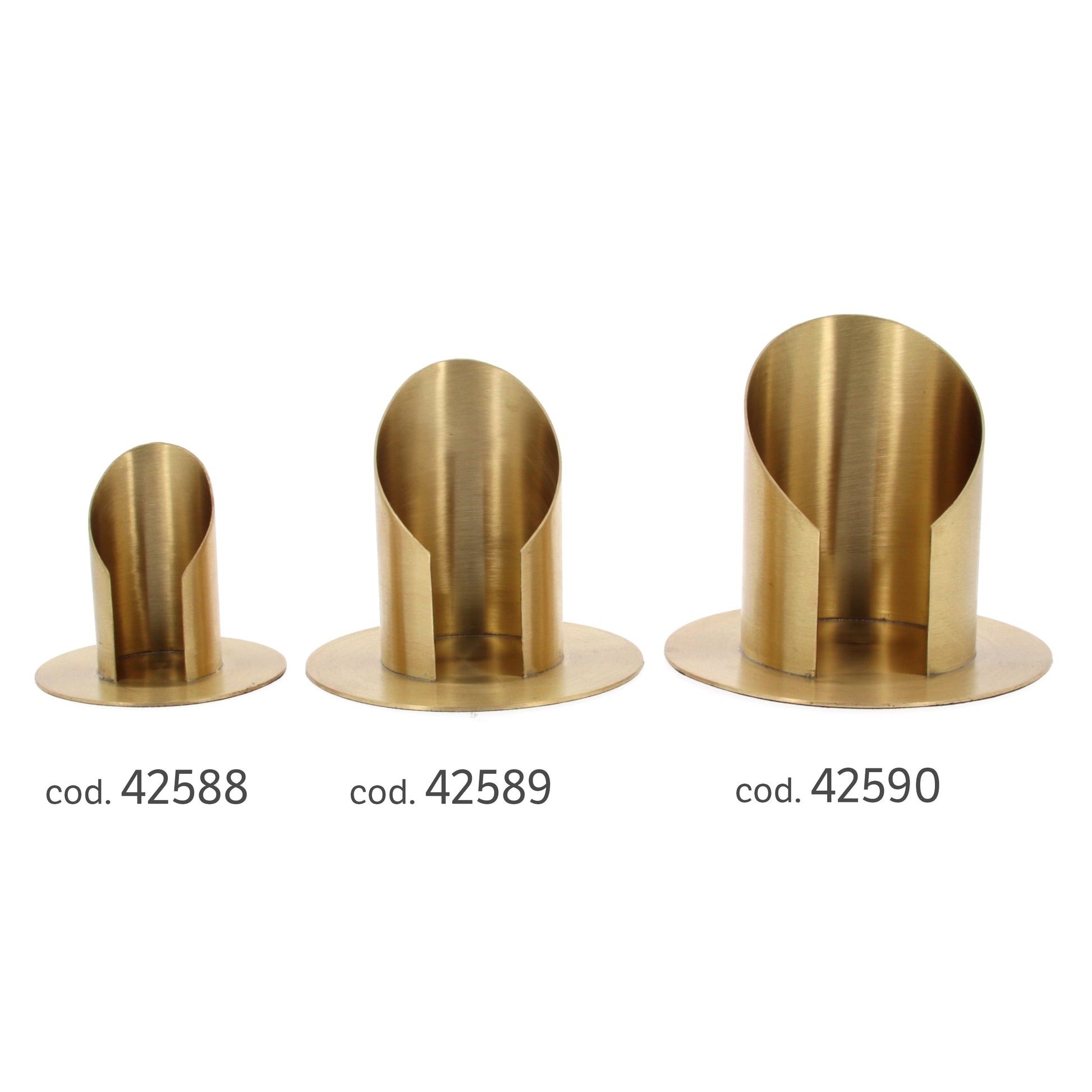 Porta candela in ottone dorato anticato per candele con diametro 4 cm