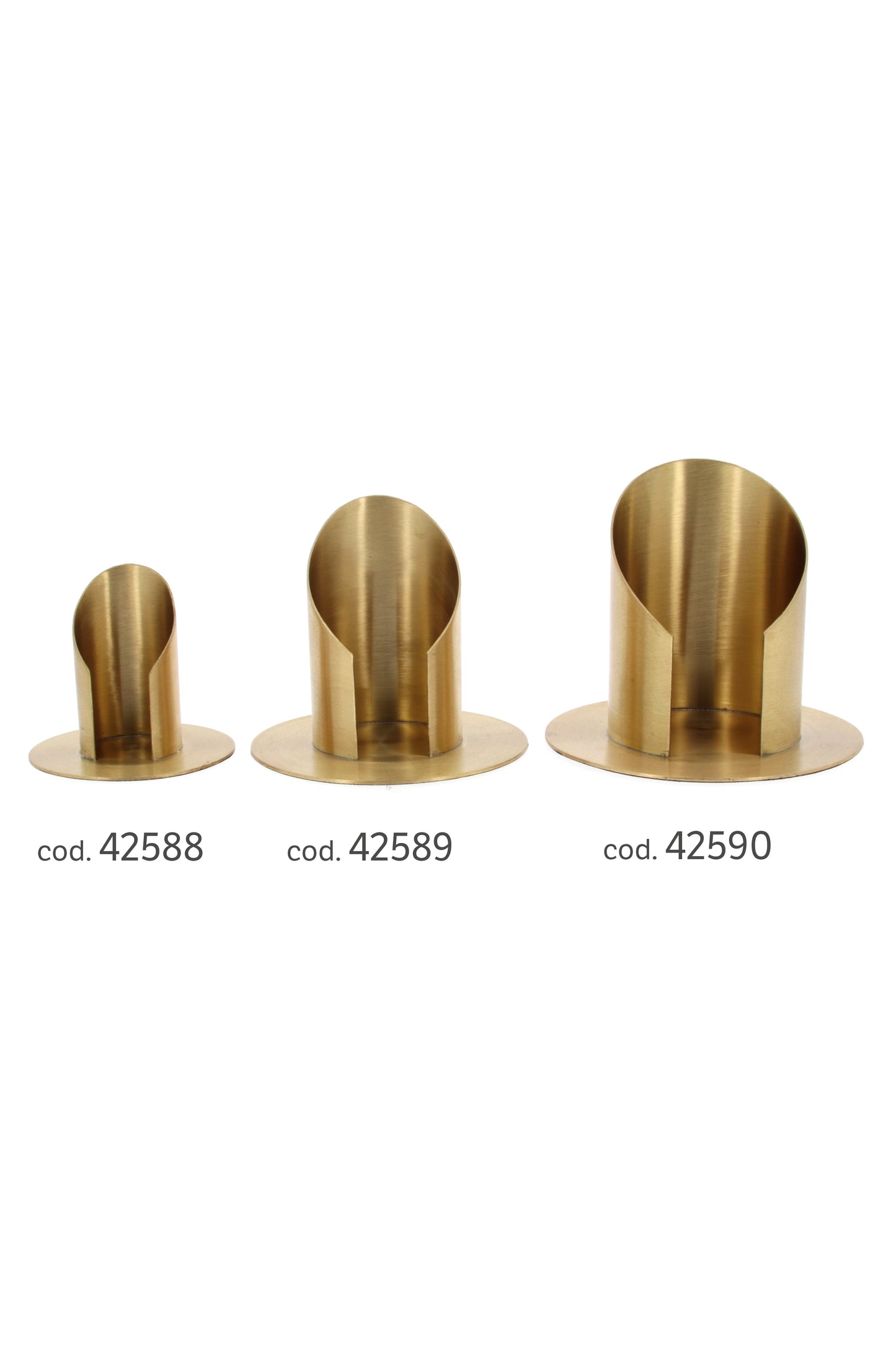 Porta candela in ottone dorato anticato per candele con diametro 8 cm