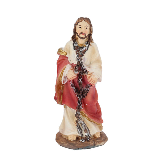 Set 4 soggetti in resina "Processo a Gesù". Altezza 8,8 - 9,5 cm