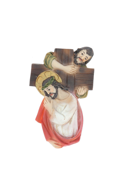 Set 14 magneti in resina  "Stazioni della Via Crucis". Altezza 8 cm