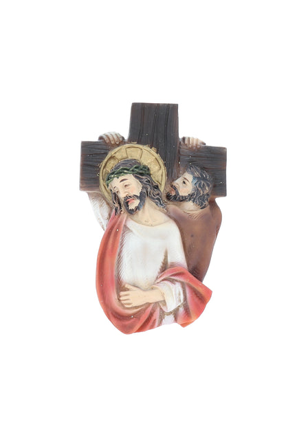 Set 14 magneti in resina  "Stazioni della Via Crucis". Altezza 8 cm