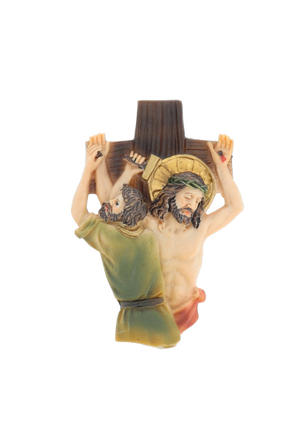 Set 14 magneti in resina  "Stazioni della Via Crucis". Altezza 8 cm