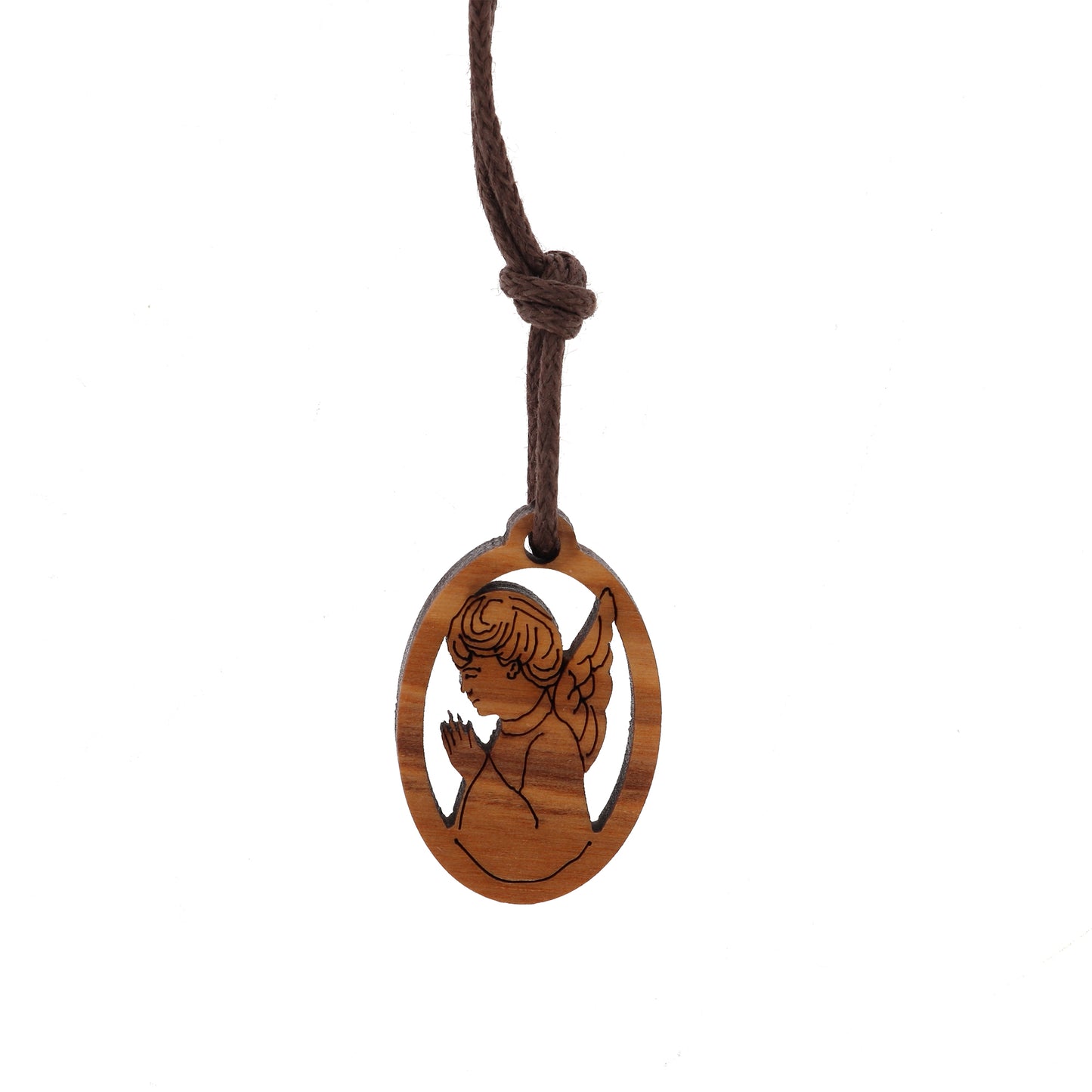Ciondolo Angelo, in legno con cordoncino 2,5 cm
