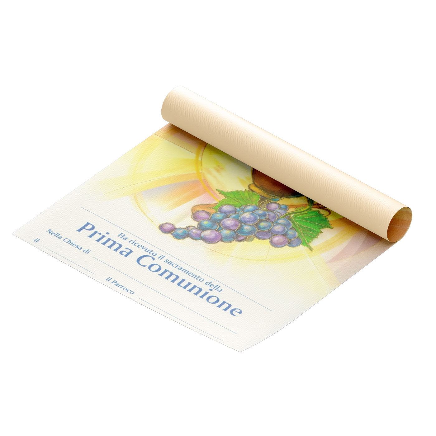 Diploma carta pergamena per Comunione. Dimensioni 18x24 cm