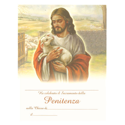 Diploma in carta pergamena per Confessione. Dimensioni 18x24 cm