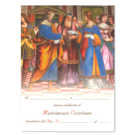 Diploma in carta pergamena per Matrimonio. Dimensioni 18x24 cm