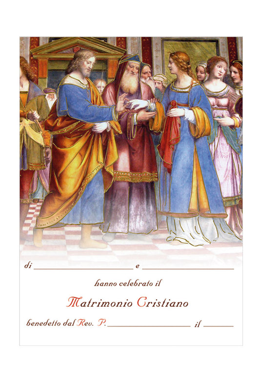Diploma in carta pergamena per Matrimonio. Dimensioni 18x24 cm