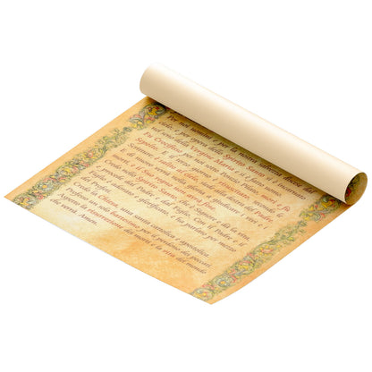 Diploma in carta pergamena Credo. Dimensioni 18x24 cm