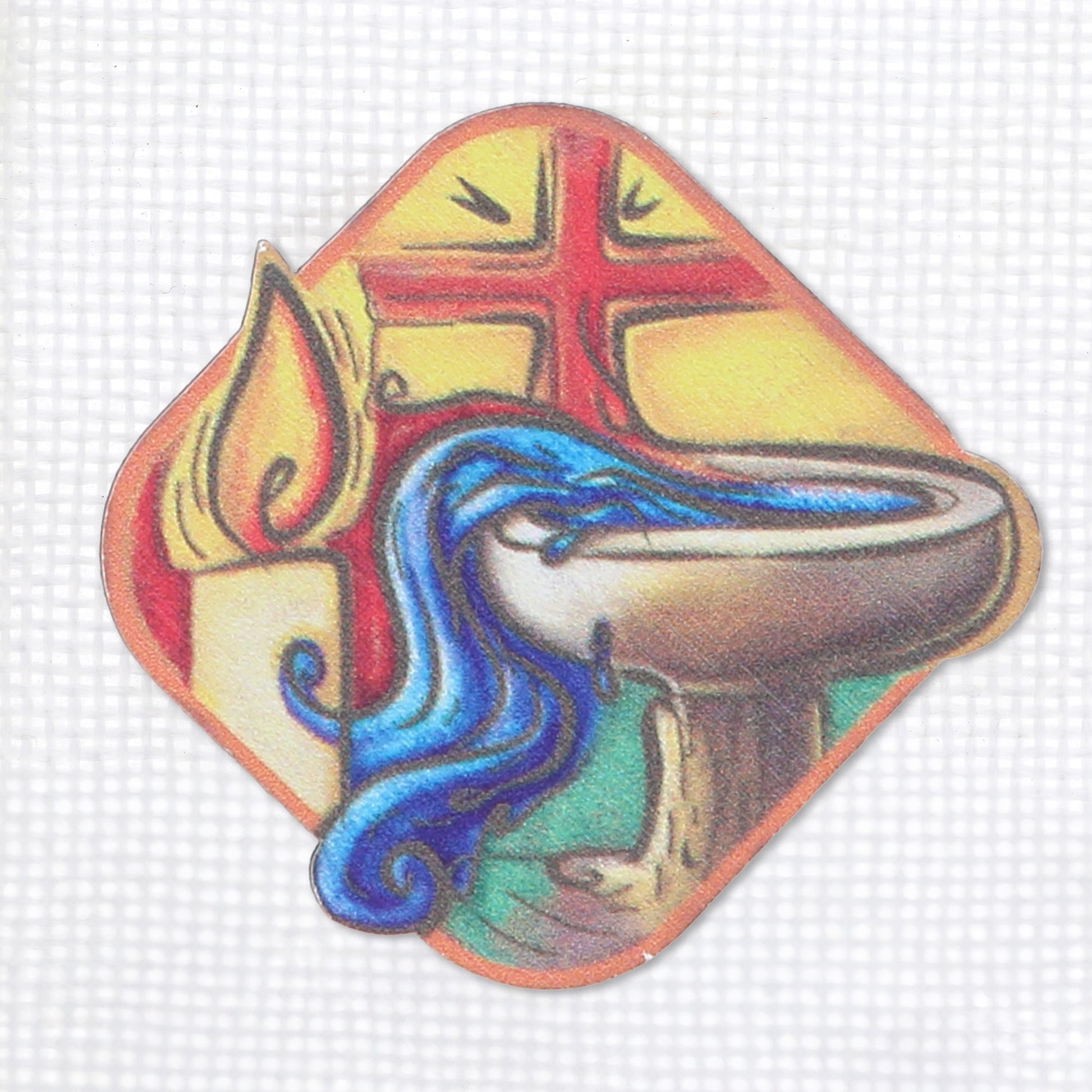 Sacchetto in juta con simbolo applicato. Dimensioni 9x12 cm