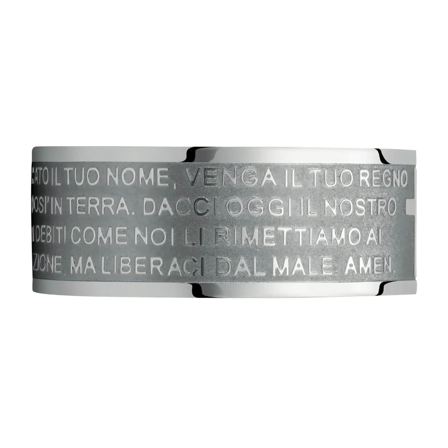 Anello Padre Nostro in acciaio