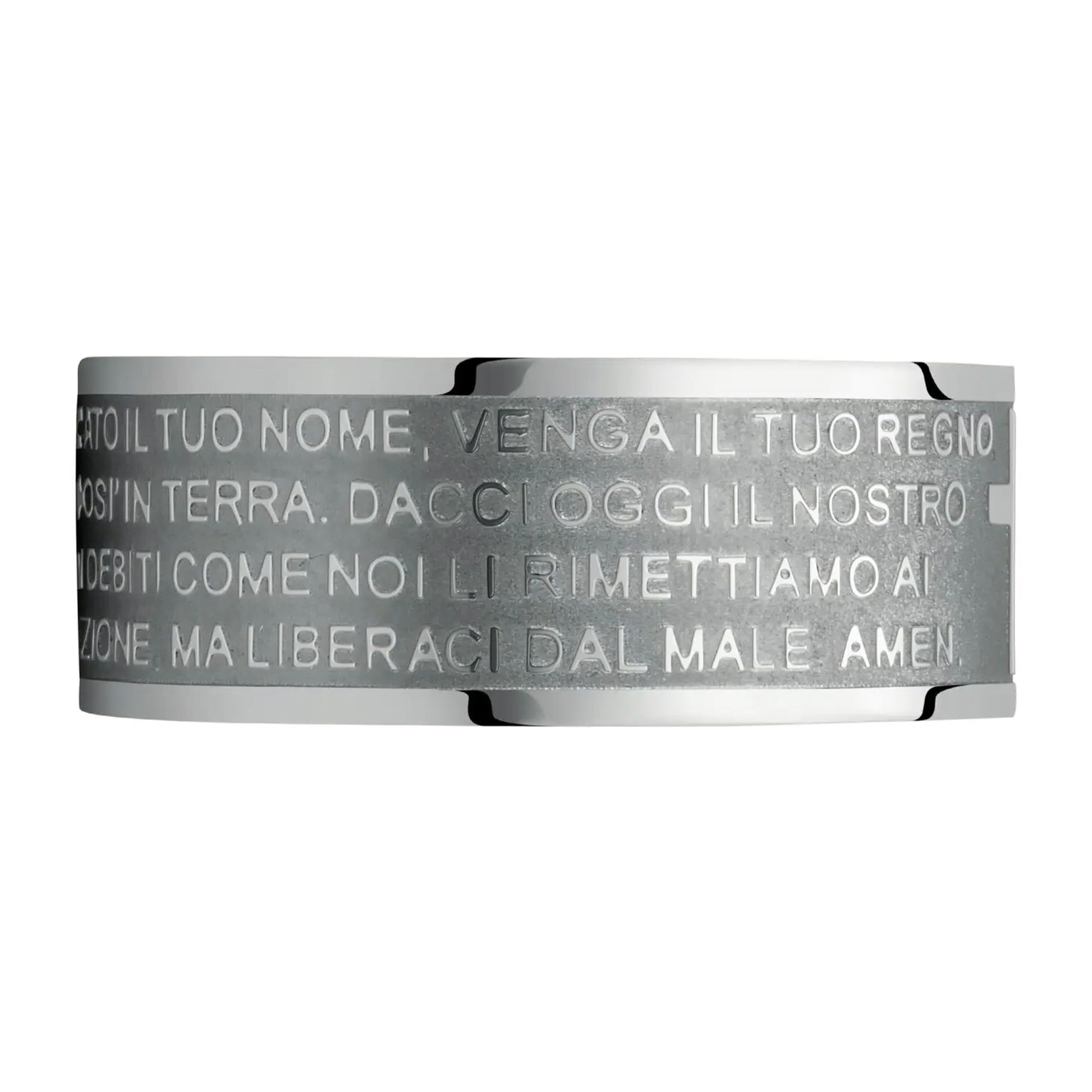 Anello Padre Nostro in acciaio
