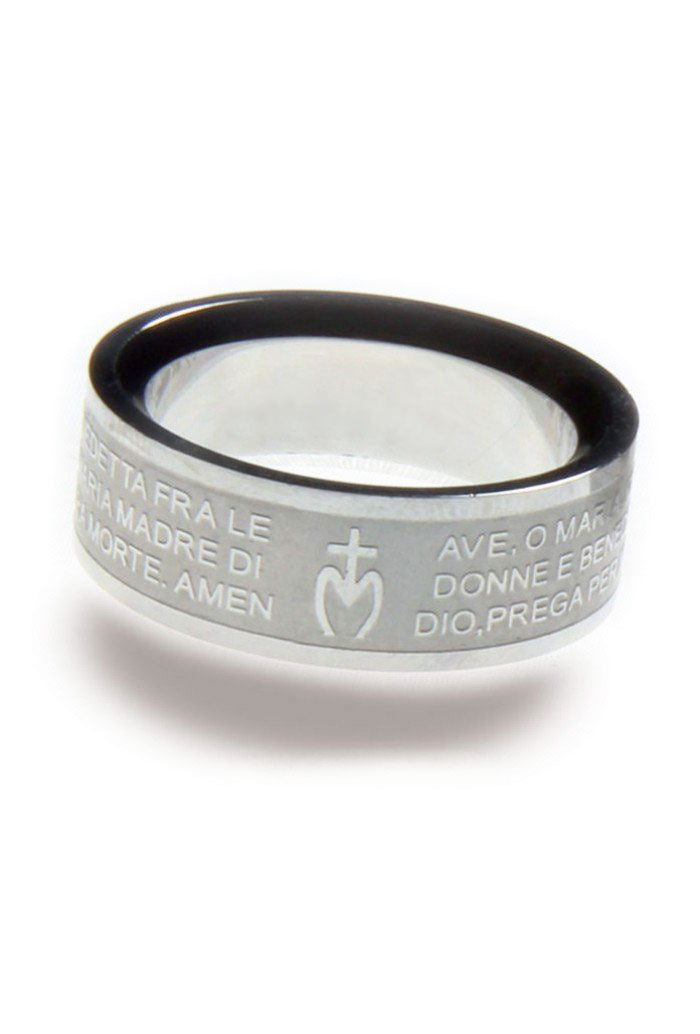 Anello Ave Maria in acciaio
