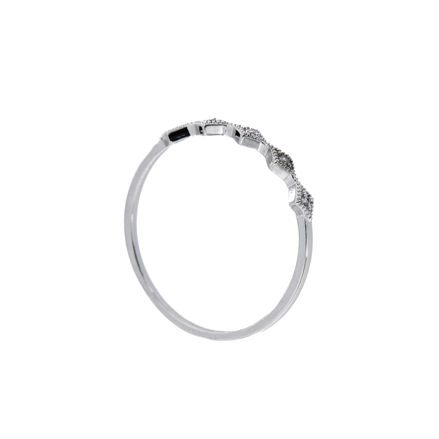 Anello in acciaio con zirconi