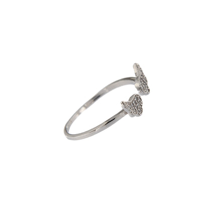 Anello in acciaio con ali e strass