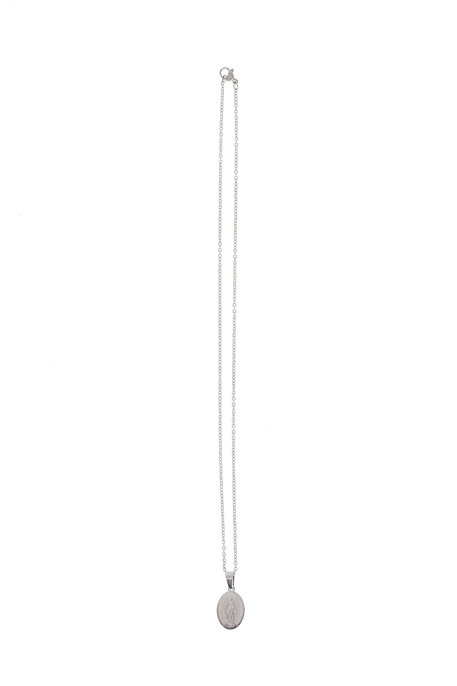Catenina con Medaglia Miracolosa in acciaio. Lunghezza 25 cm