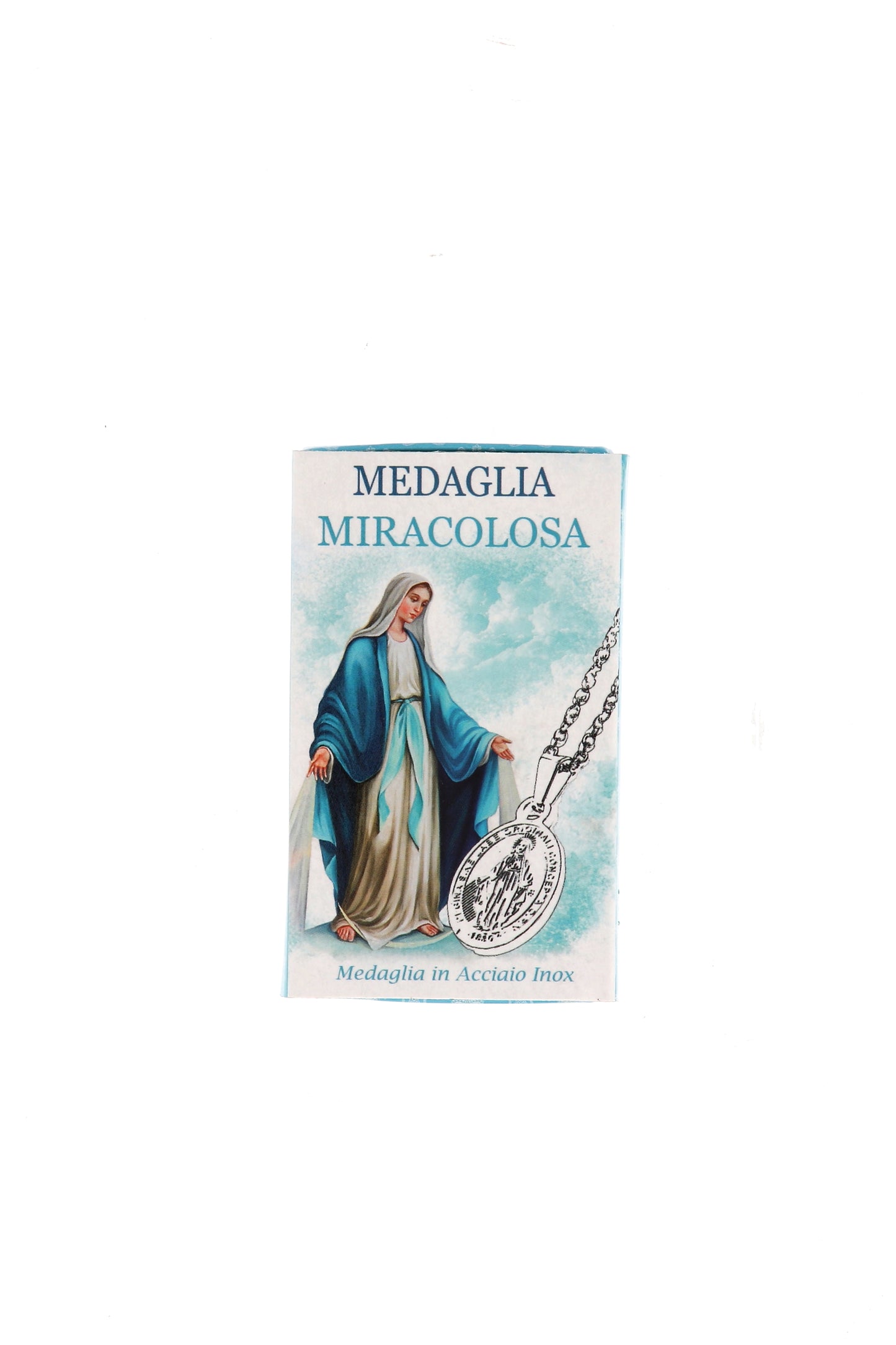 Catenina con Medaglia Miracolosa in acciaio. Lunghezza 25 cm