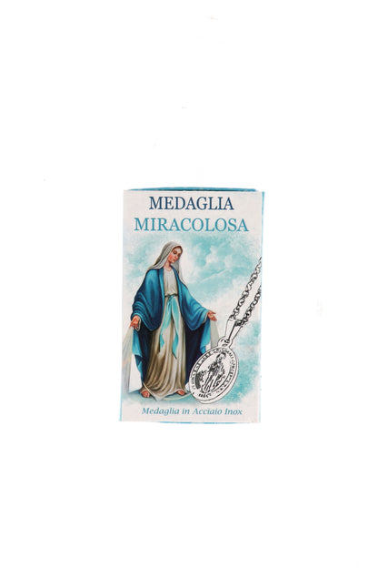 Catenina con Medaglia Miracolosa in acciaio. Lunghezza 25 cm
