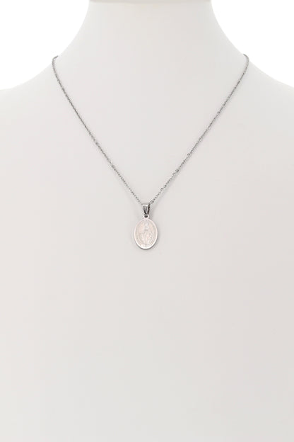 Catenina con Medaglia Miracolosa in acciaio. Lunghezza 25 cm