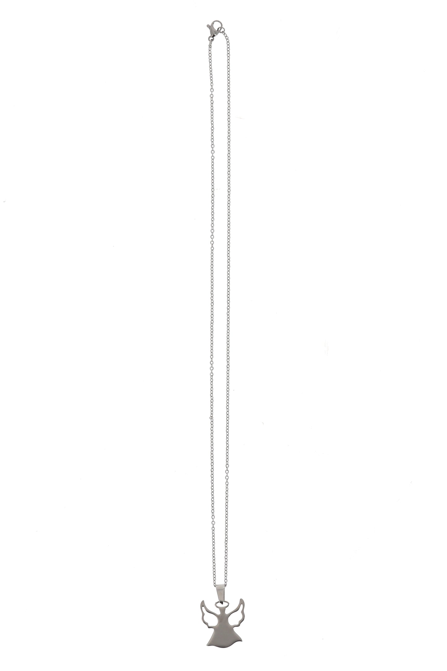 Catenina con ciondolo Angelo in acciaio. Lunghezza 25,5 cm