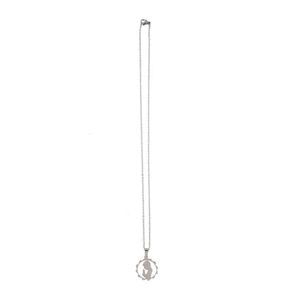 Catenina con ciondolo Madonna in acciaio. Lunghezza 25 cm