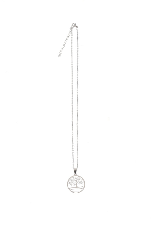Catenina con ciondolo Albero della vita in acciaio. Lunghezza 25 cm
