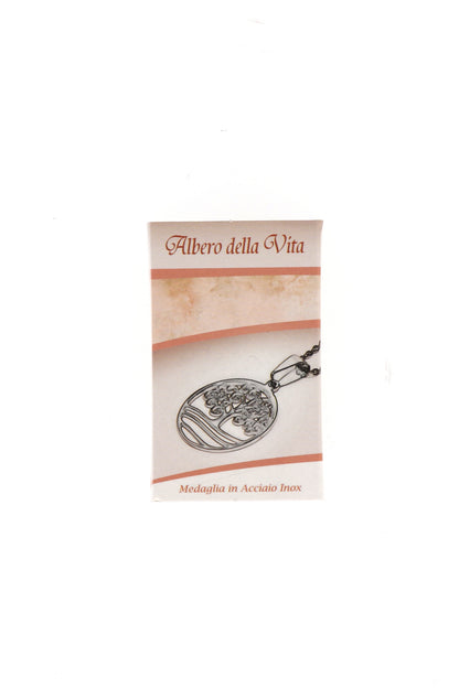 Catenina con ciondolo Albero della vita in acciaio. Lunghezza 25 cm