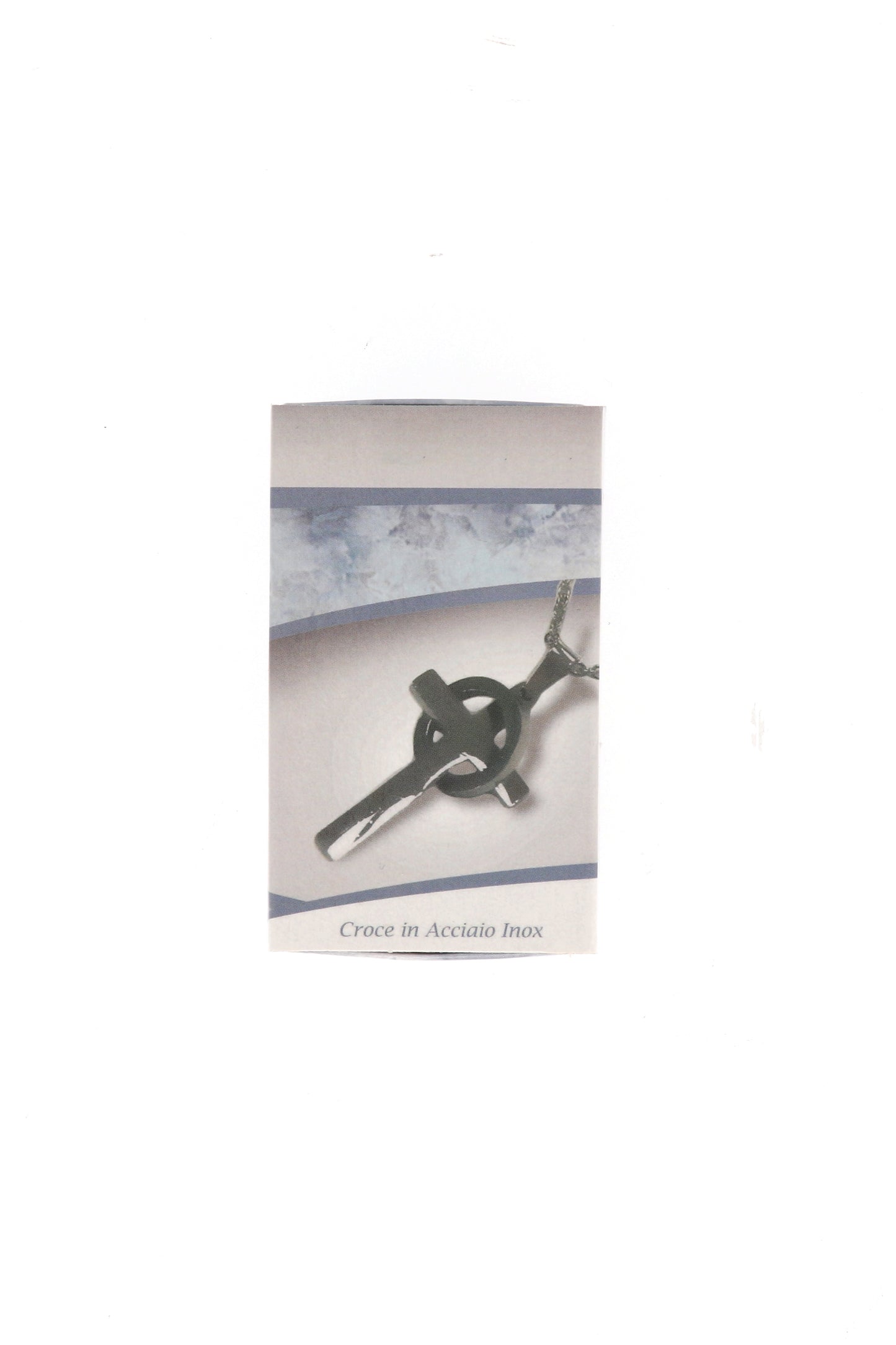 Catenina con ciondolo Croce in acciaio. Lunghezza 28 cm