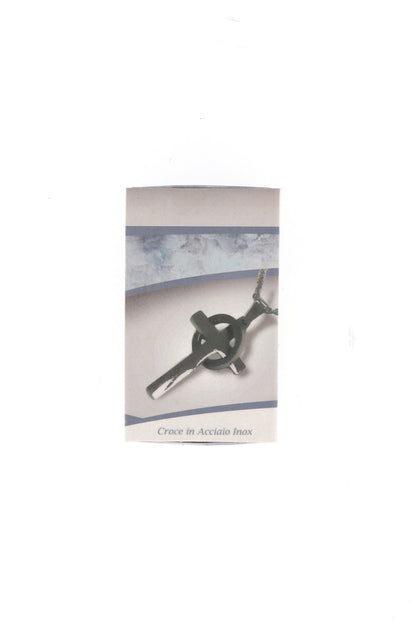 Catenina con ciondolo Croce in acciaio. Lunghezza 28 cm