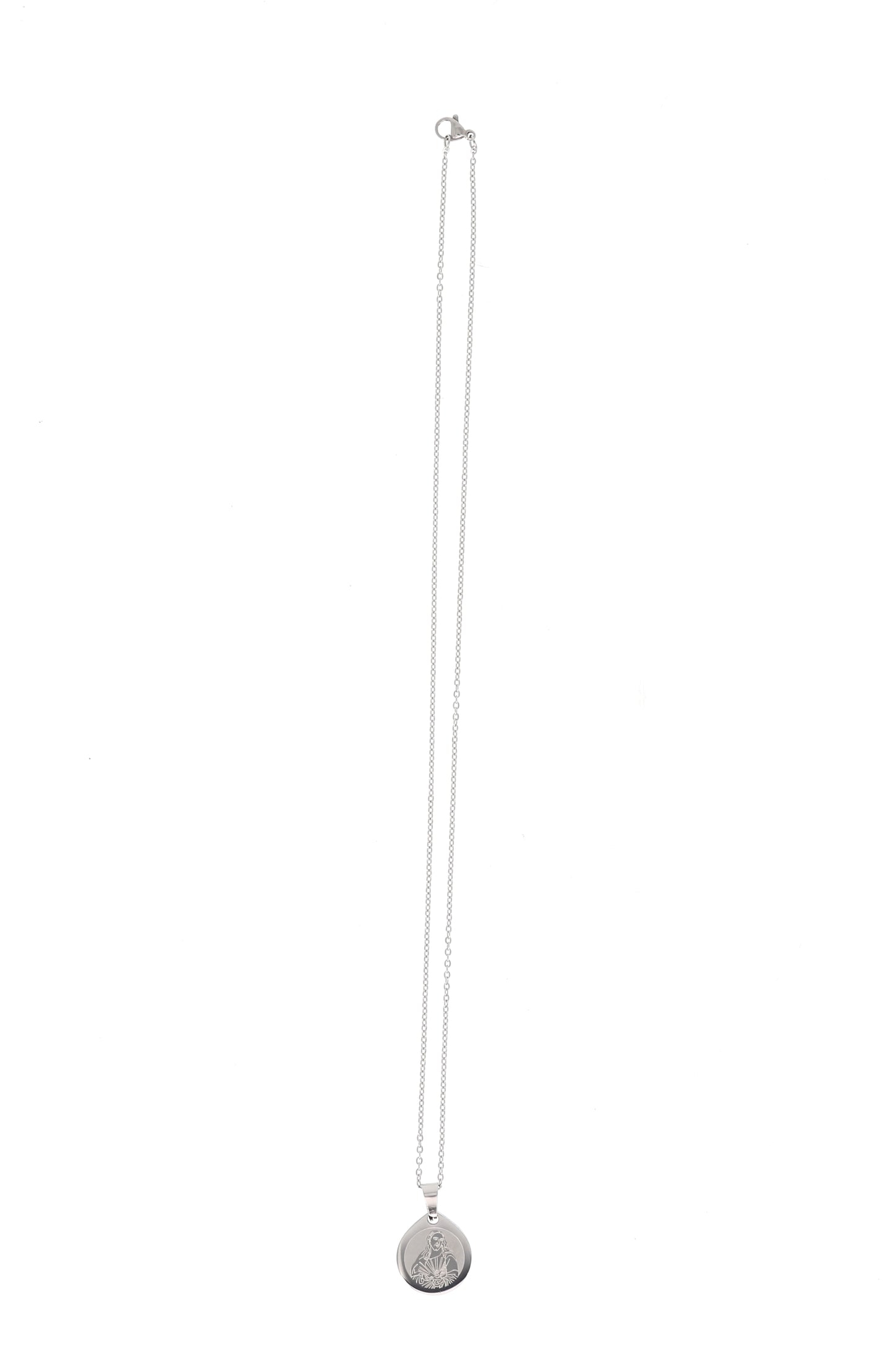 Catenina con ciondolo Medaglia del Carmelo in acciaio. Lunghezza 26,5 cm