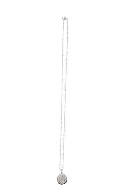 Catenina con ciondolo Medaglia del Carmelo in acciaio. Lunghezza 26,5 cm