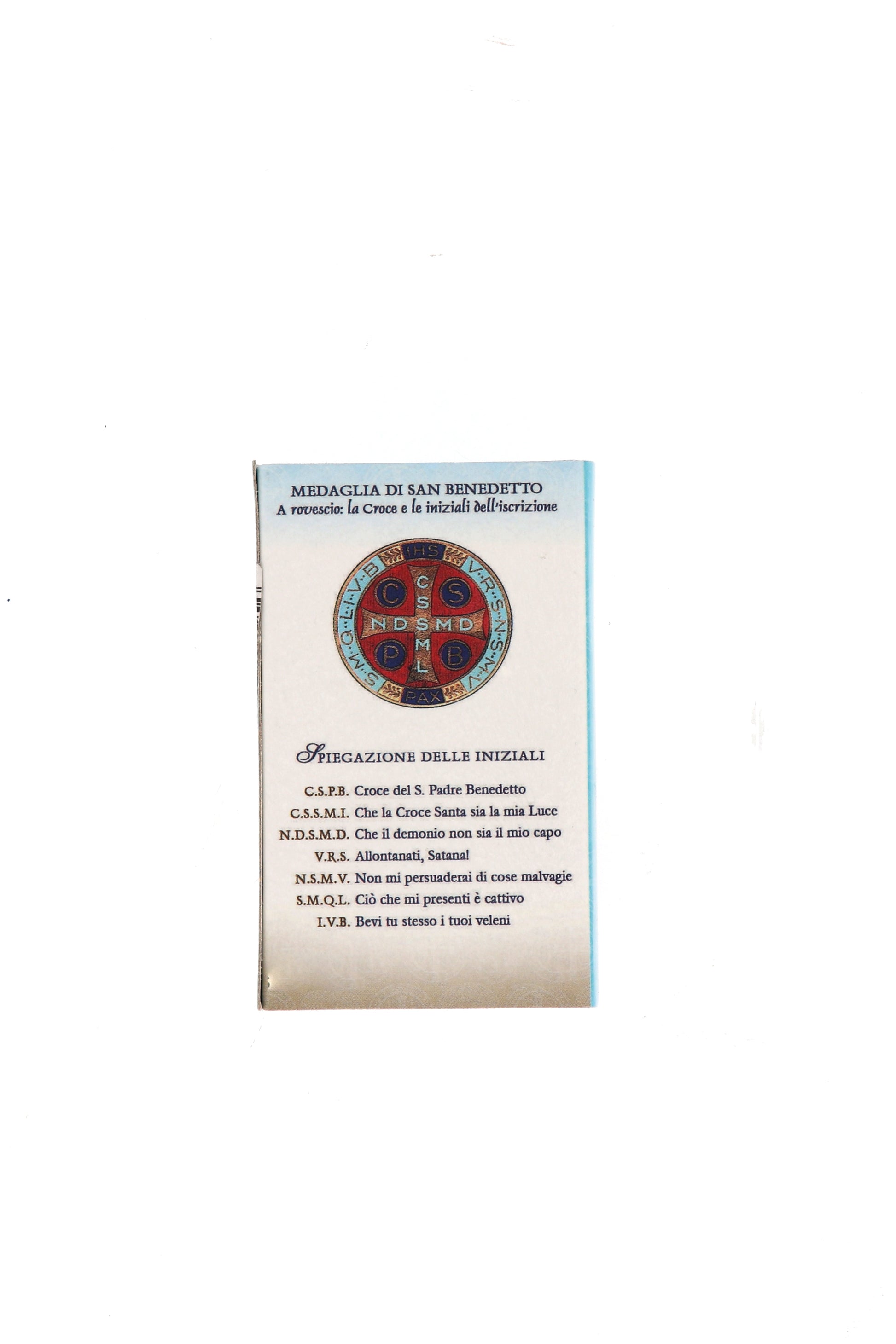 Catenina con ciondolo Medaglia di san Benedetto in acciaio color oro. Diametro medaglia 1,7 cm