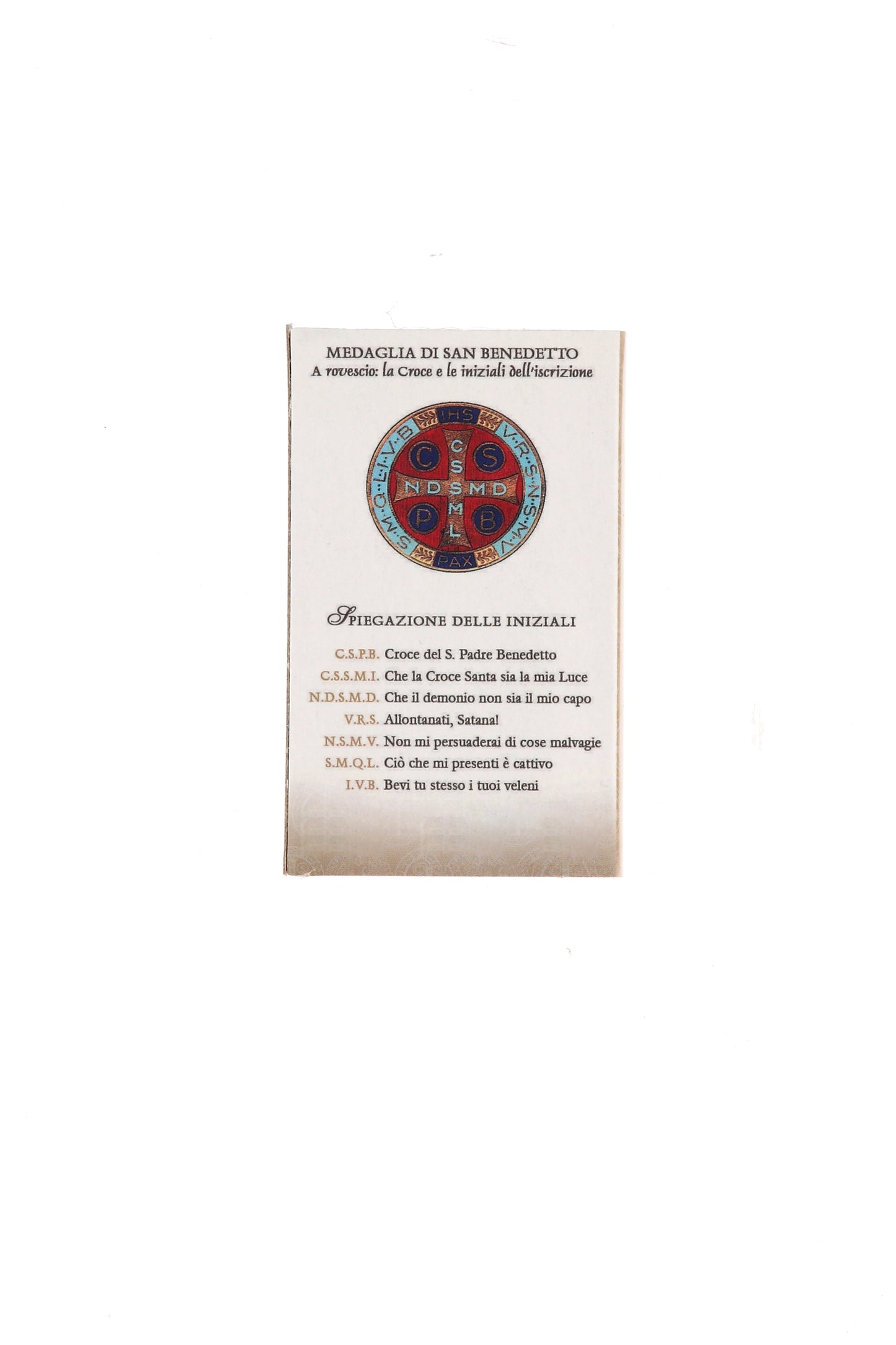 Catenina con ciondolo Medaglia di san Benedetto in acciaio. Diametro medaglia 2,5 cm