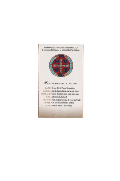 Catenina con ciondolo Medaglia di san Benedetto in acciaio. Diametro medaglia 2,5 cm