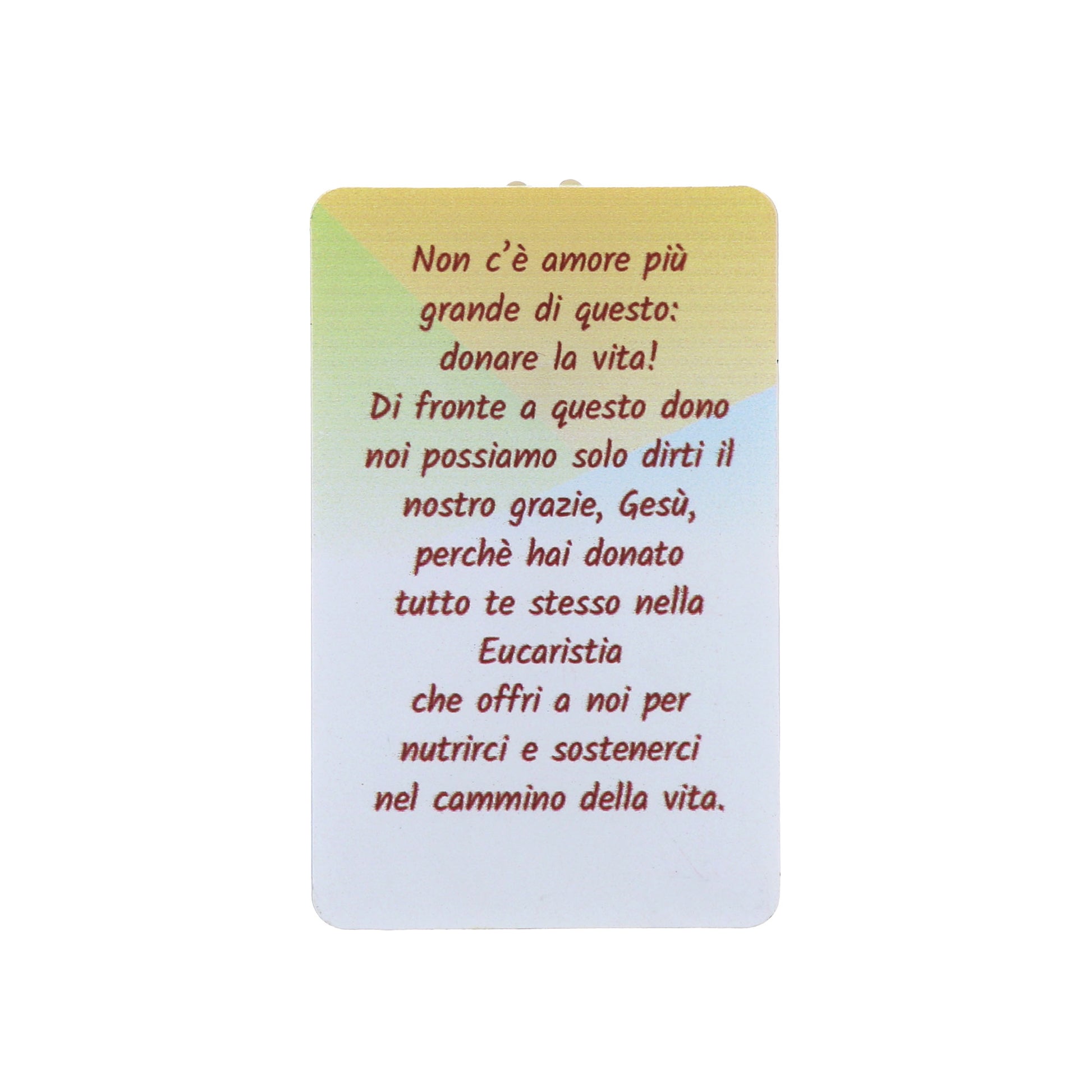 Card luce led e immagine Prima Comunione. Dimensioni 5,5x9 cm