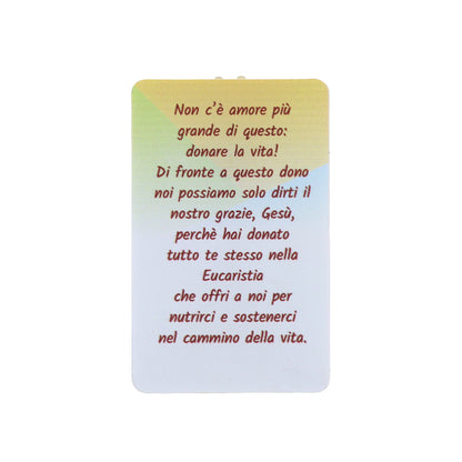 Card luce led e immagine Prima Comunione. Dimensioni 5,5x9 cm