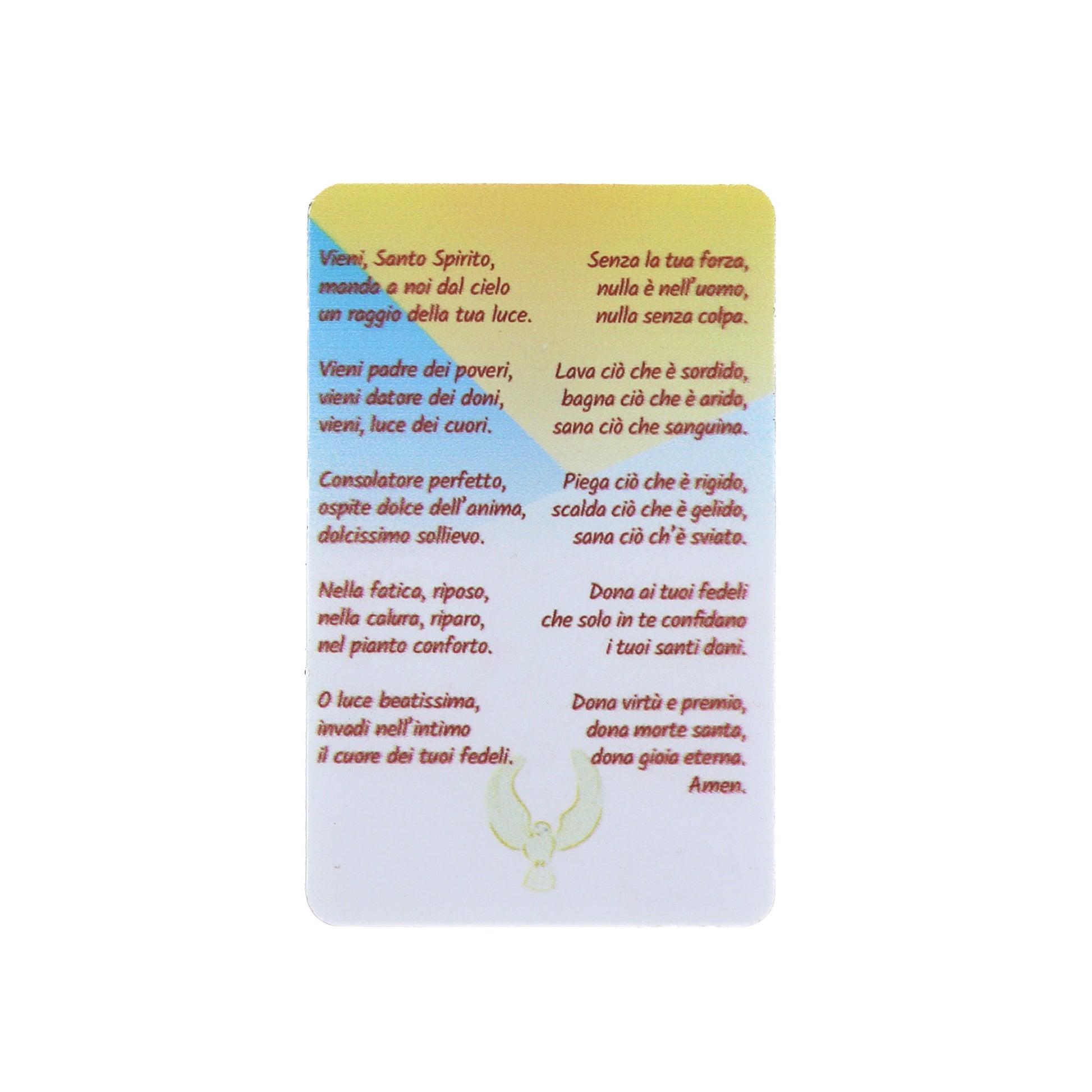 Card luce led e immagine Santa Cresima. Dimensioni 5,5x9 cm