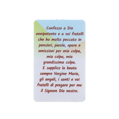 Card luce led e immagine Perdono. Dimensioni 5,5x9 cm