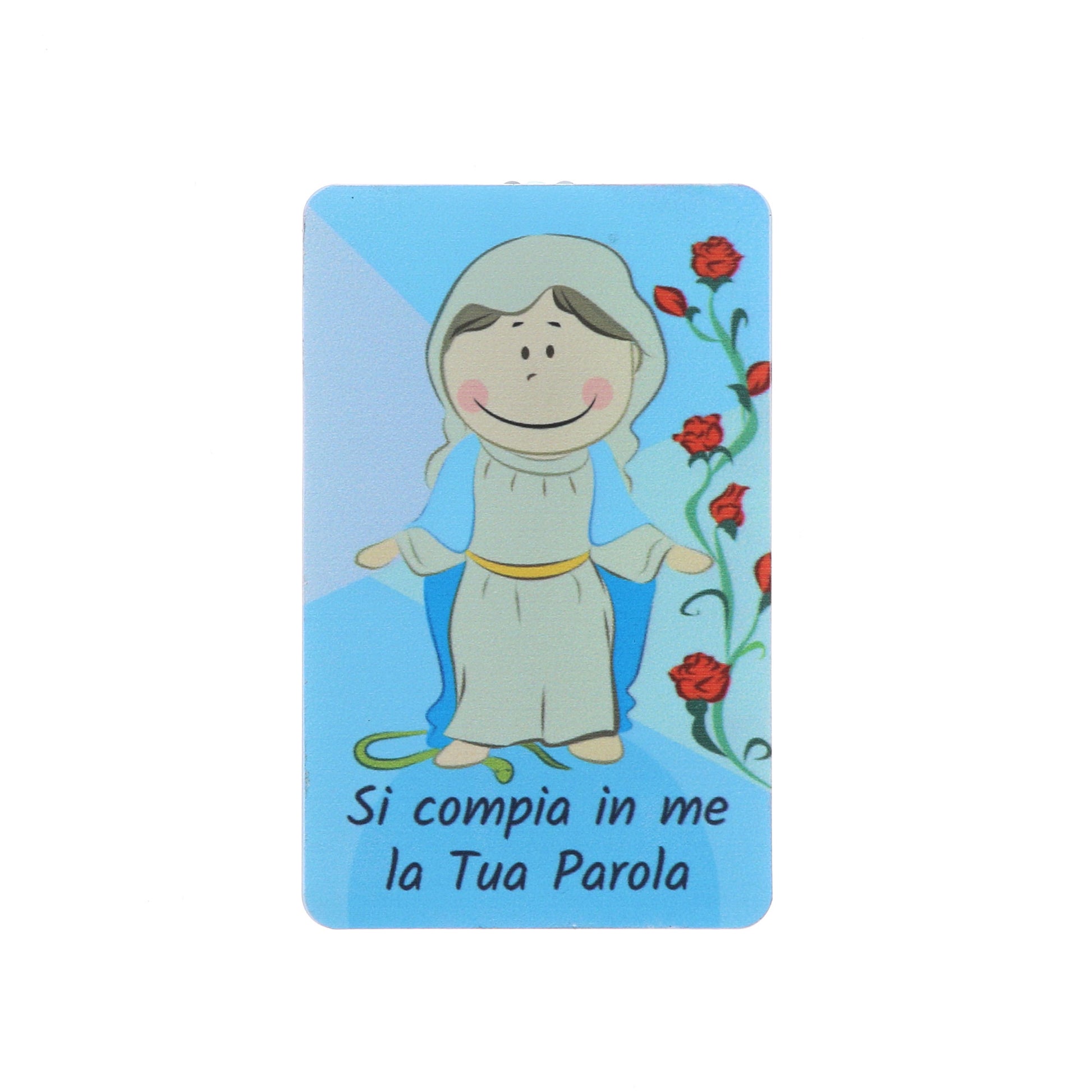 Card luce led e immagine Madonna. Dimensioni 5,5x9 cm