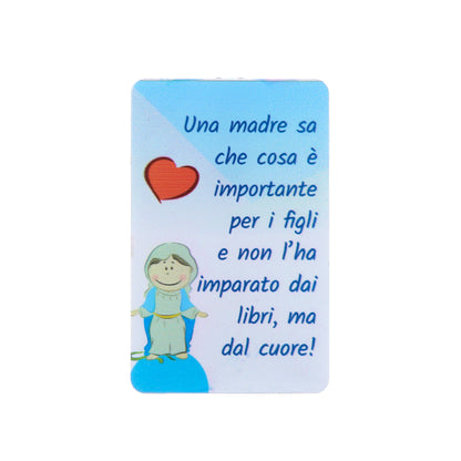 Card luce led e immagine Madonna. Dimensioni 5,5x9 cm