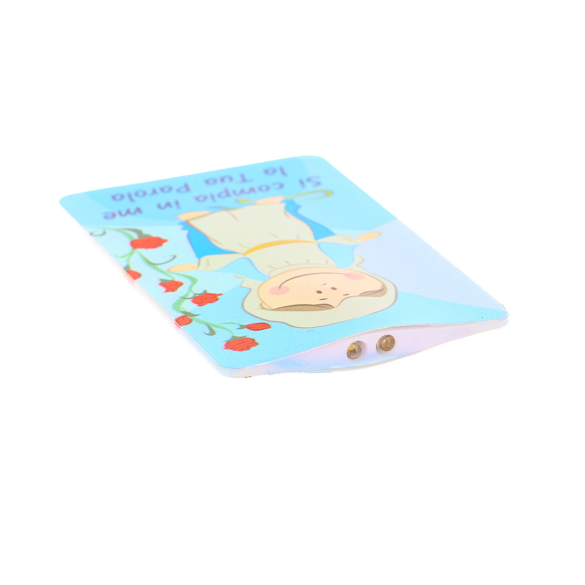 Card luce led e immagine Madonna. Dimensioni 5,5x9 cm