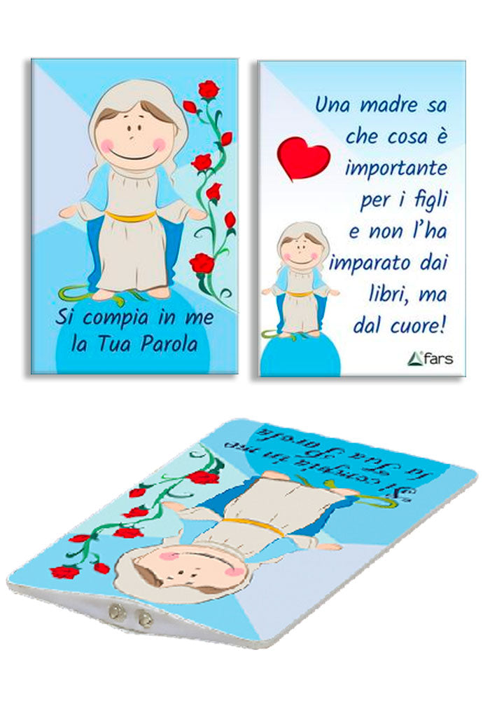 Card luce led e immagine Madonna. Dimensioni 5,5x9 cm