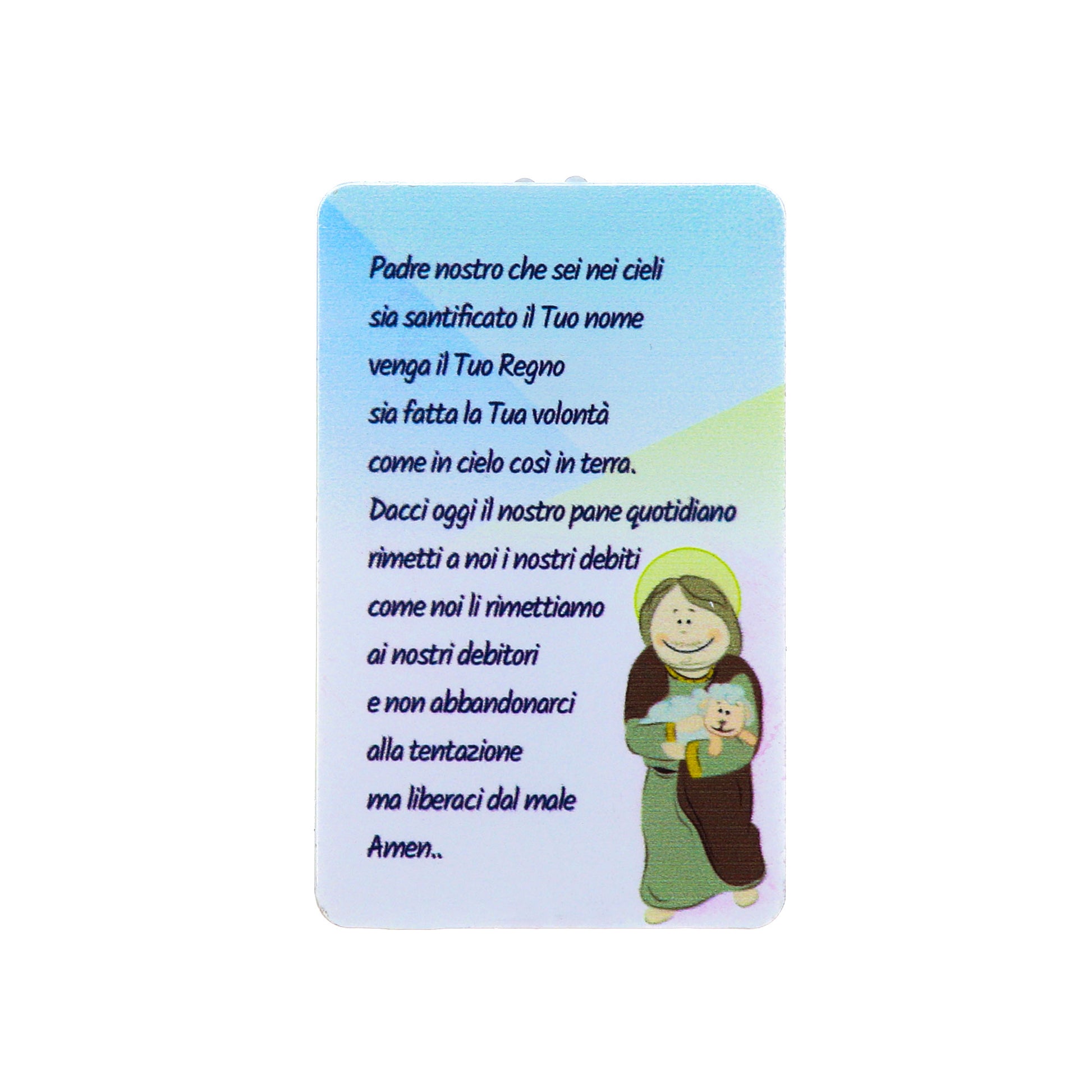 Card luce led e immagine Buon Pastore. Dimensioni 5,5x9 cm